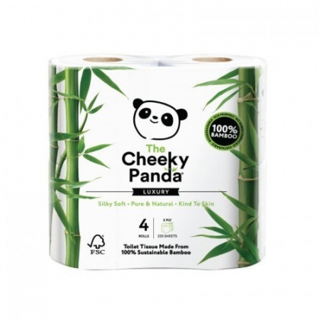 THE CHEEKY PANDA 100% Bambusowy Papier toaletowy trzywarstwowy - 4 rolki